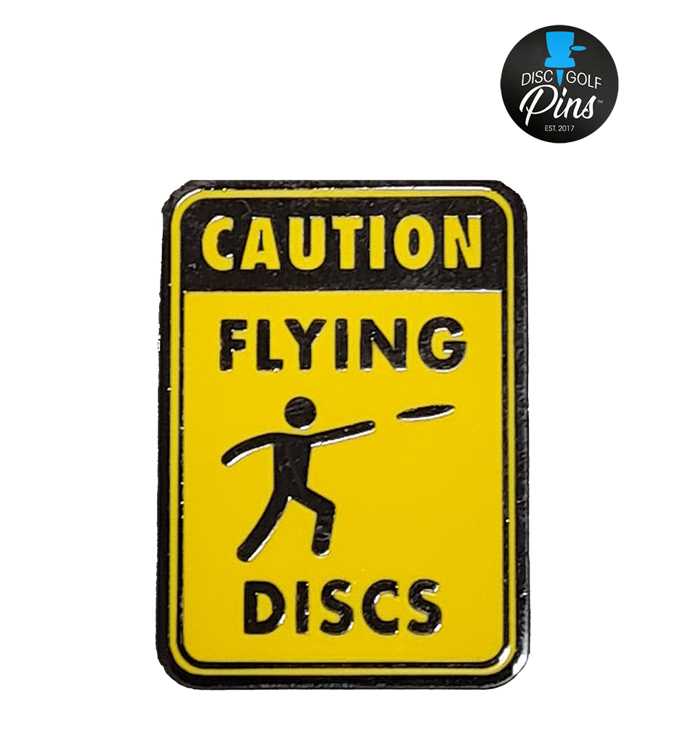 Forsigtig flyvende diske pin